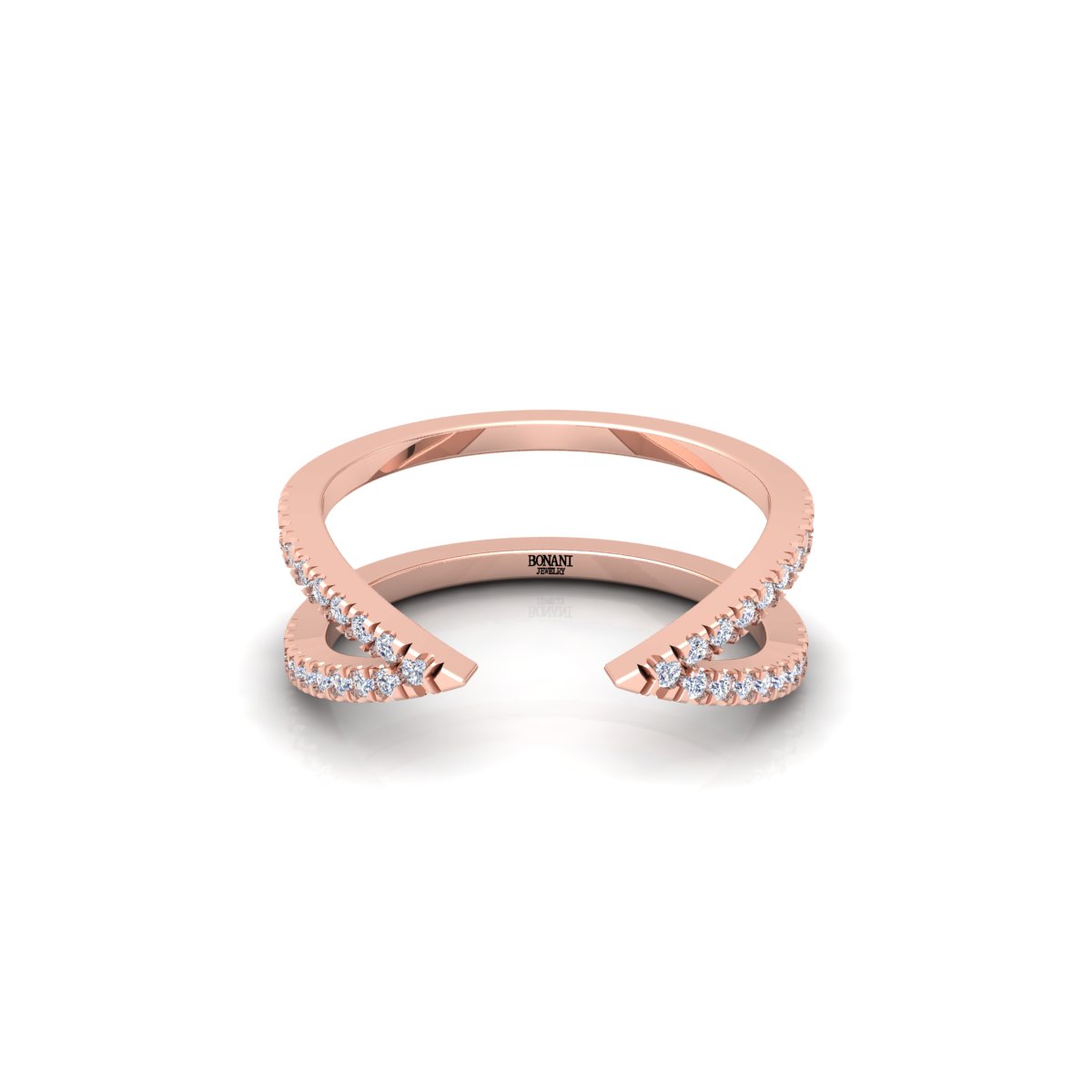 טבעת יהלומים עדינה מזהב 14 קראט טבעת יהלומים עדינה מזהב 14 קראט