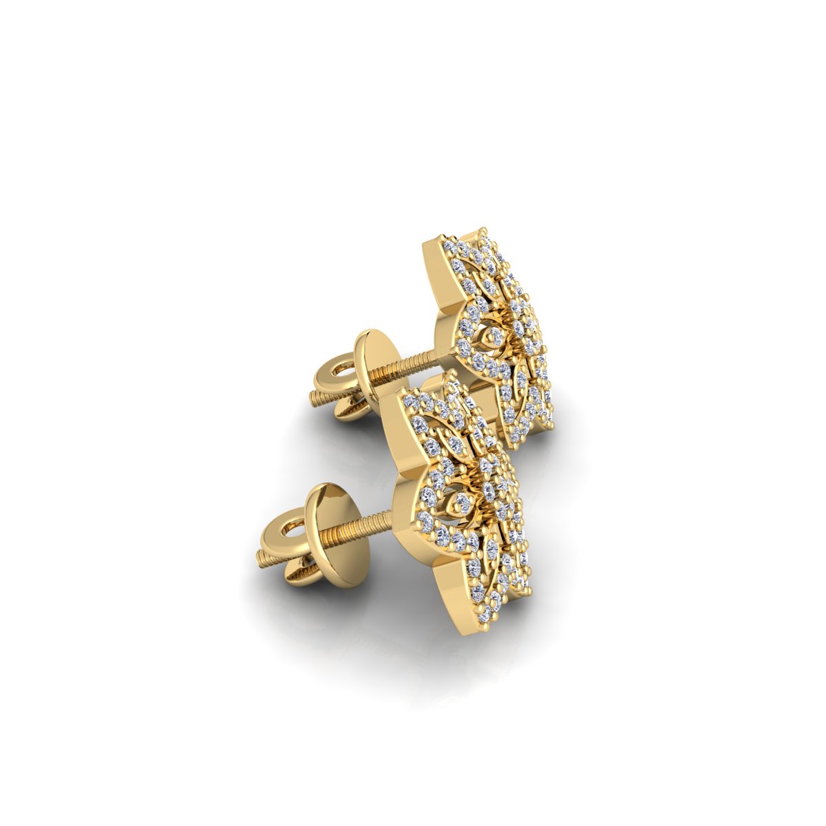 עגילי פרח בעיצוב אלגנטי בעבודת צורפות