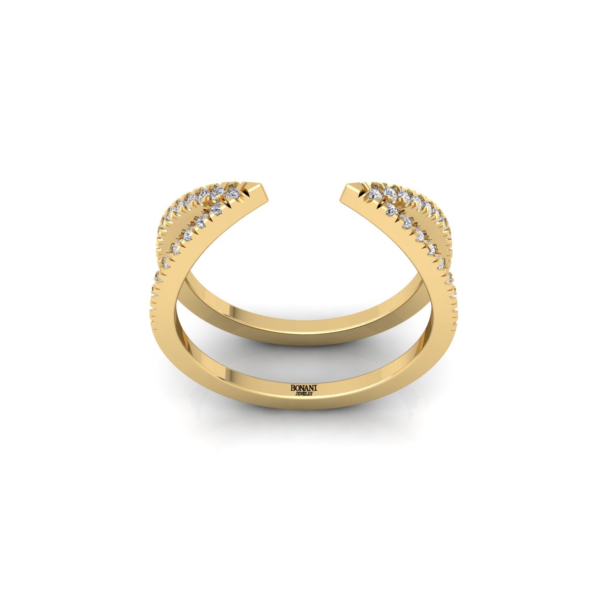 טבעת יהלומים עדינה מזהב 14 קראט טבעת יהלומים עדינה מזהב 14 קראט