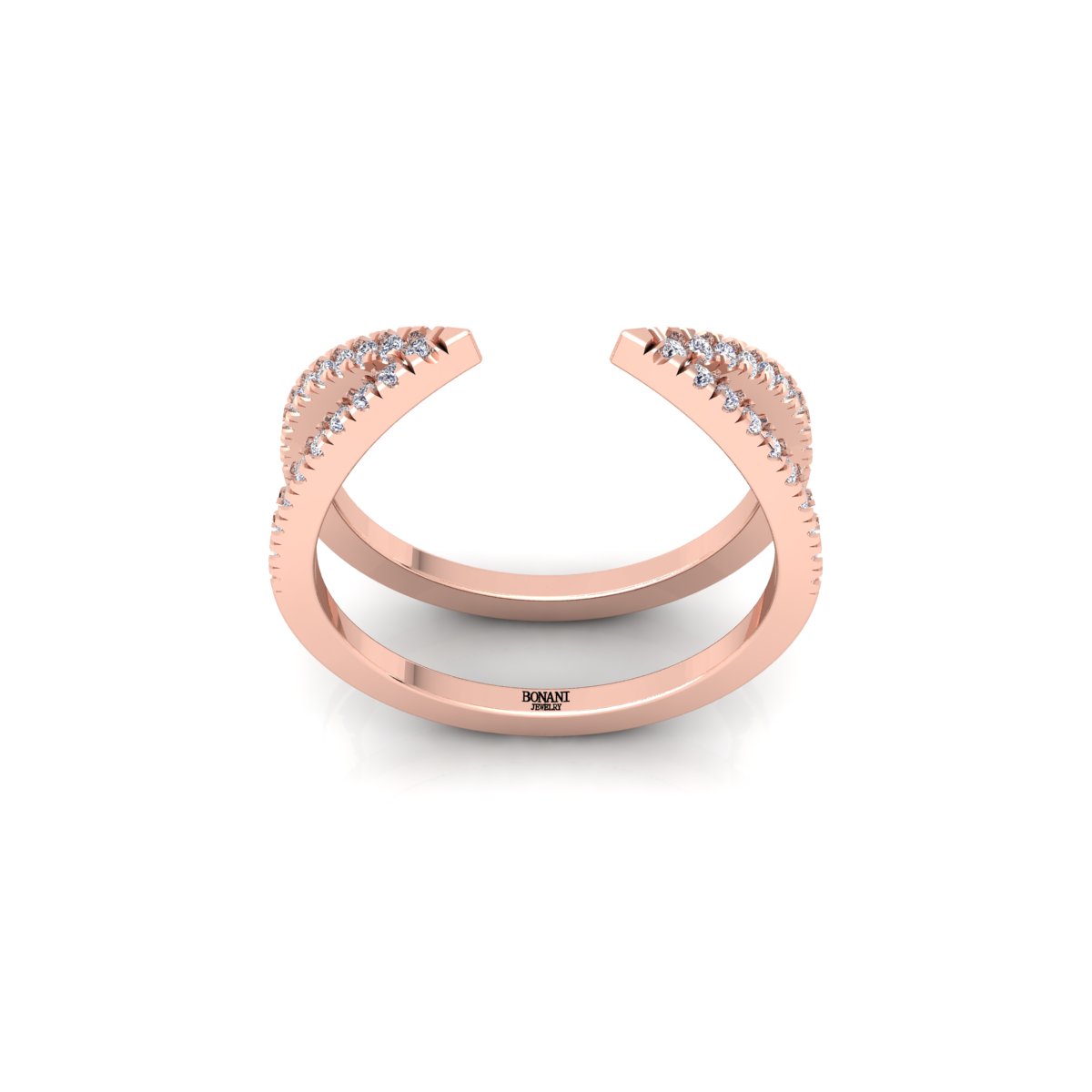 טבעת יהלומים עדינה מזהב 14 קראט טבעת יהלומים עדינה מזהב 14 קראט