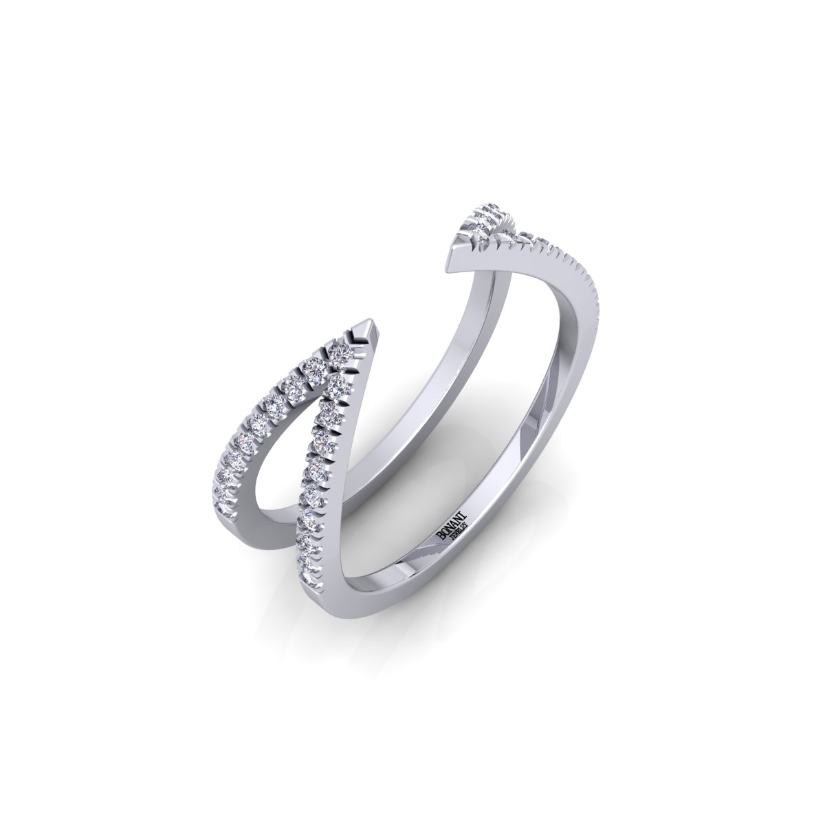 טבעת יהלומים עדינה מזהב 14 קראט טבעת יהלומים עדינה מזהב 14 קראט