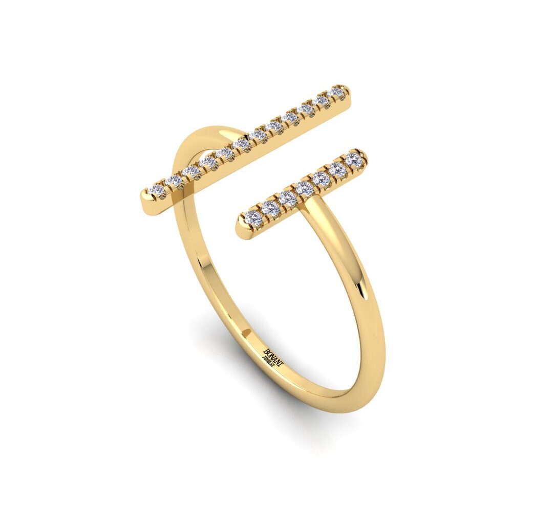 טבעת זהב בעיצוב מודרני נקי טבעת זהב בעיצוב מודרני נקי