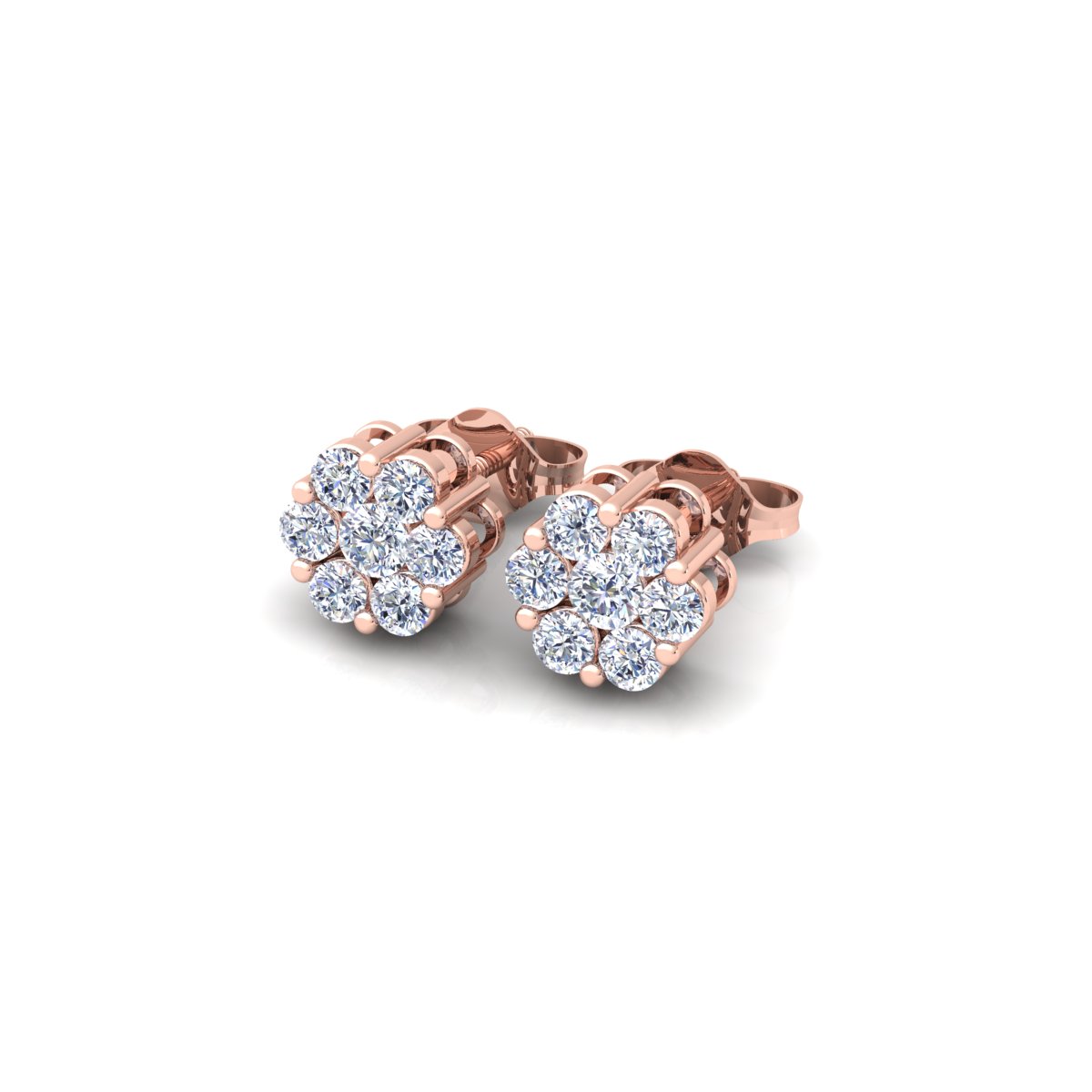 עגילים פרחיים בזהב 14K – מבט צד