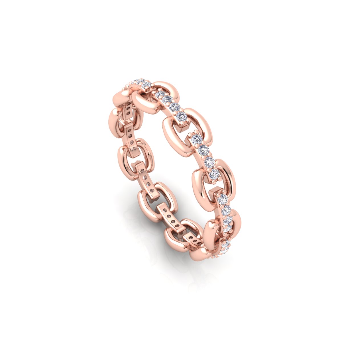 4 View_Perspective_01White Matte_2_Rose Gold_01_GJ תצוגת תכשיט של טבעת GABRIELLA באריזה ממותגת