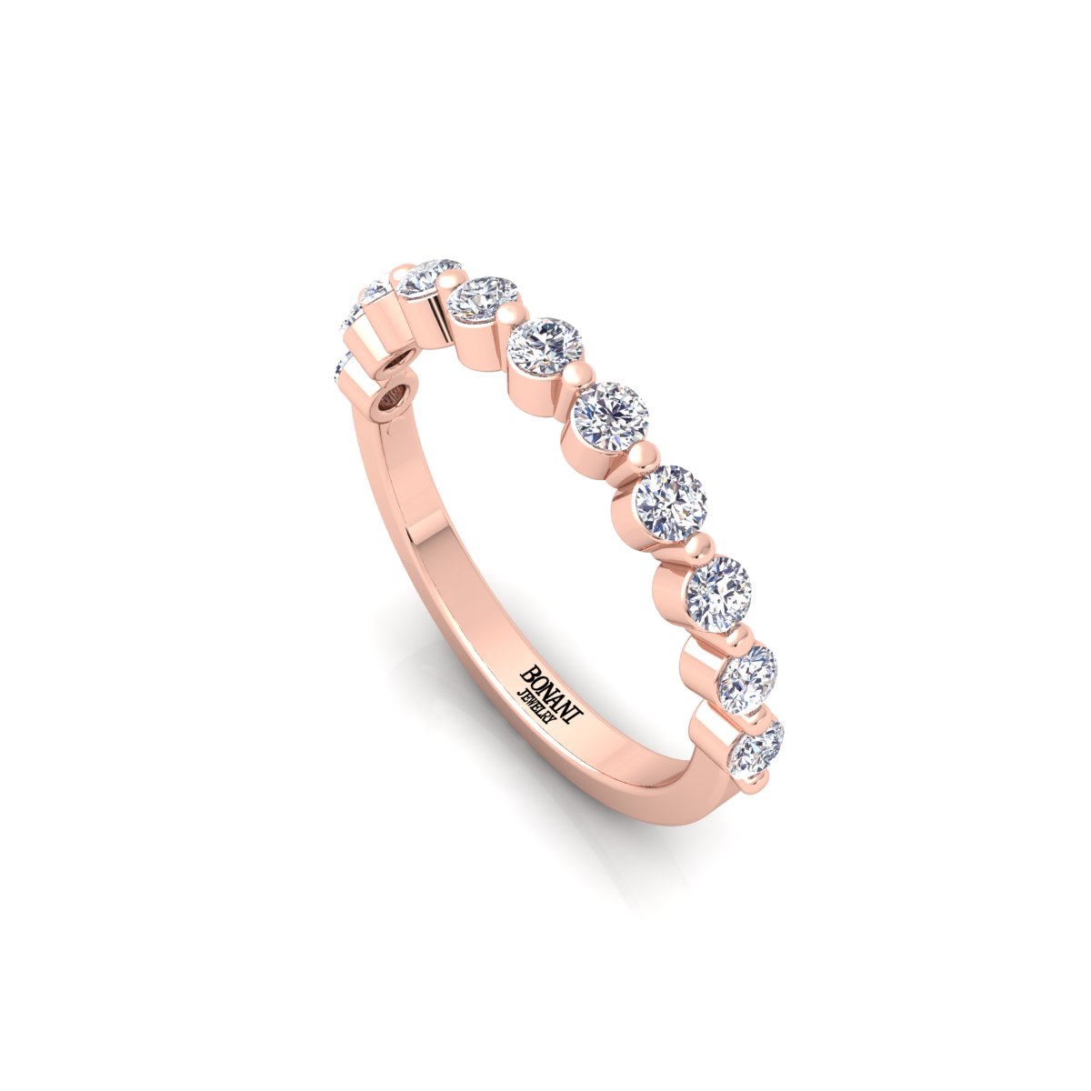 טבעת יהלומים INBAL בזהב ורוד טבעת יהלומים INBAL בזהב ורוד