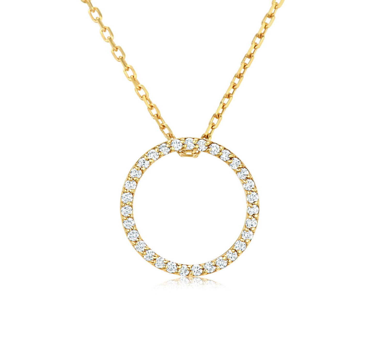 תליון חישוק יהלומים מזהב 14 קראט