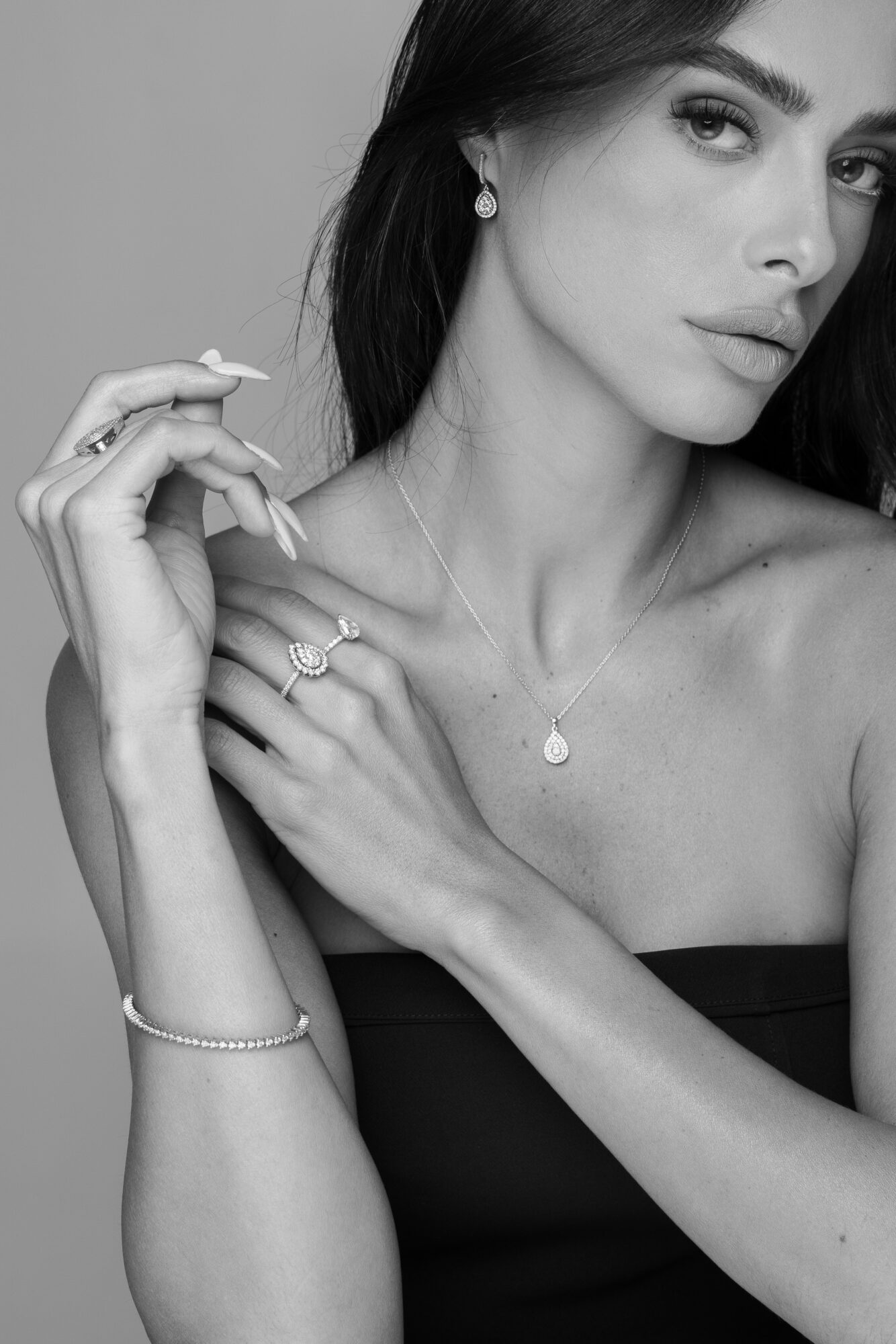 שרשרת טיפה יהלומים