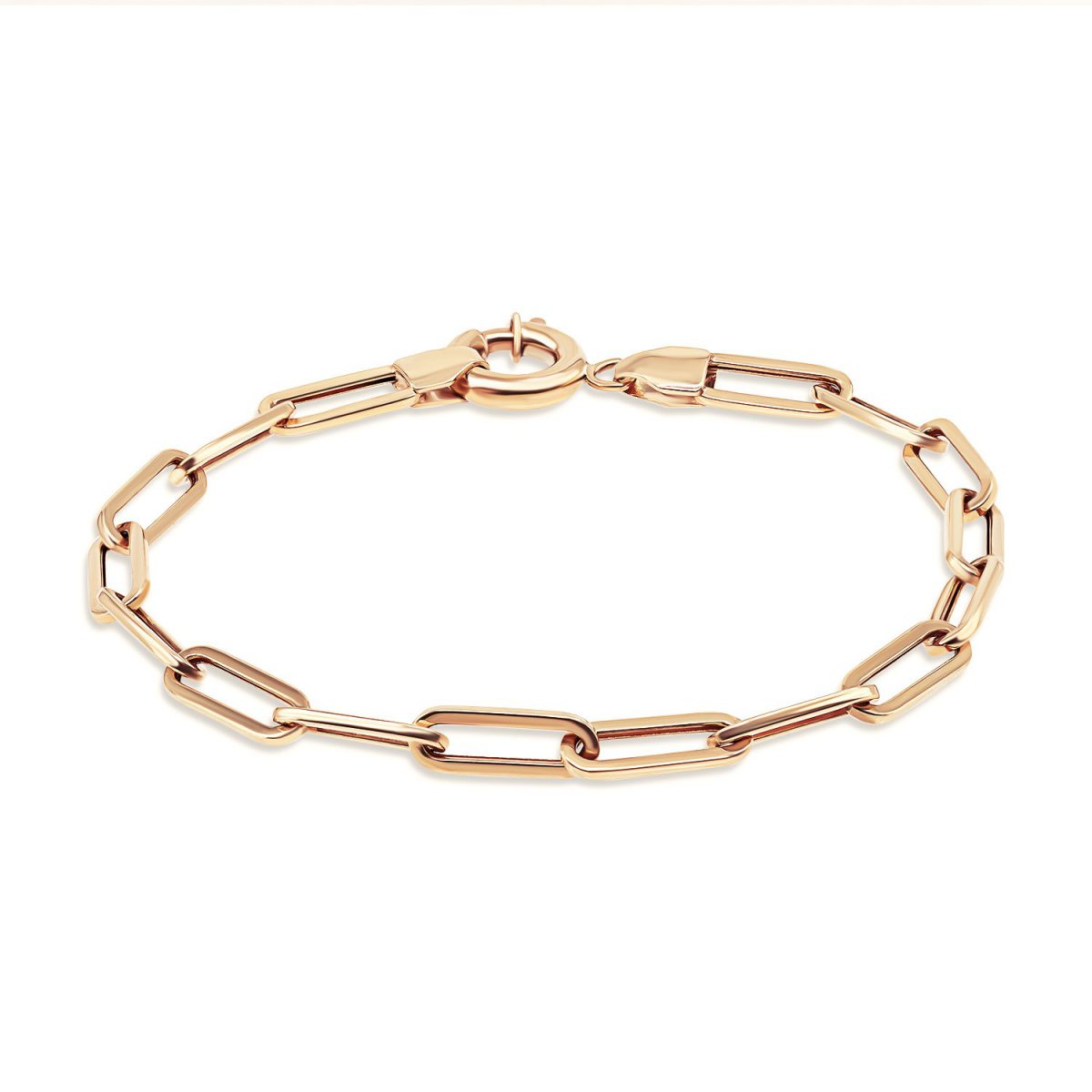 צמיד חוליות זהב ורוד 14K