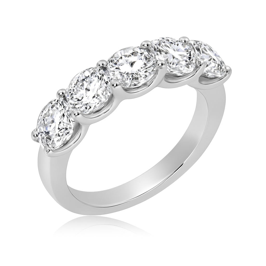 טבעת 5 יהלומים מעבדה Bonani בזהב בעיצוב אישי