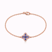 צמיד Floréa Tanzanite מזהב רוז גולד עם אבני טנזנייט ויהלומים