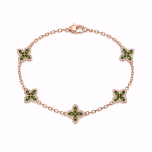 צמיד Floréa Tourmaline עם טורמלין ירוק ויהלומי מעבדה