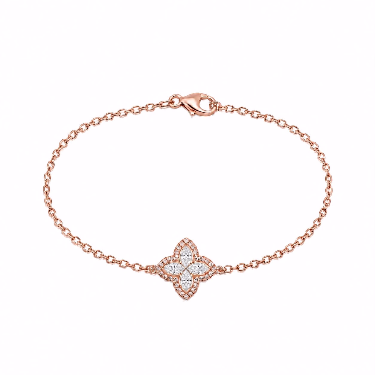 צמיד Floréa Diamond מזהב רוז גולד עם יהלומי מרקיזה