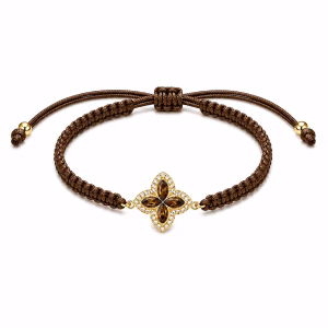 צמיד Floréa Smoky Brown עם אבנים חומות ויהלומי מעבדה