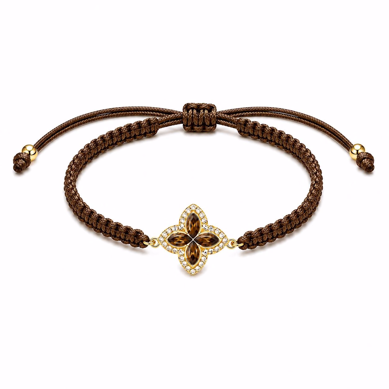 צמיד Floréa Smoky Brown עם אבנים חומות ויהלומי מעבדה